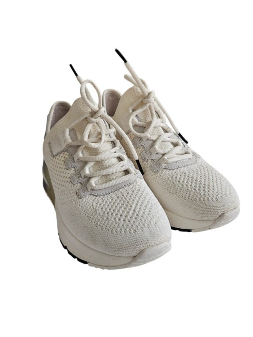 ASH KODI Cream Knit Sneakers with Light Gray Accent - Picture 13 of 14